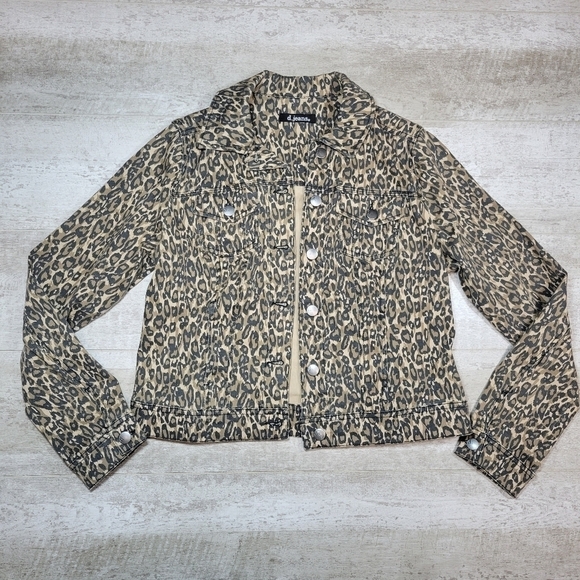 d. jeans Jackets & Blazers - D Jeans Leopard Print Jean Jacket Size Small